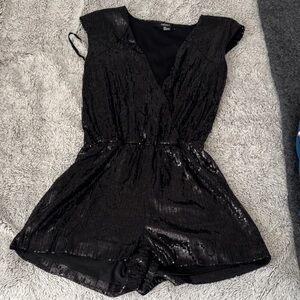 Forever 21 Black Sequin Detail Top